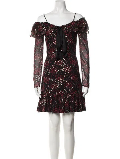Pre-owned Jill Stuart Floral Print Mini Dress In Black