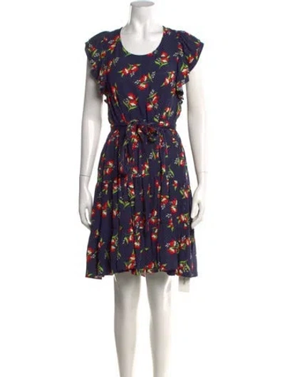 Pre-owned Jill Stuart Floral Print Mini Dress In Blue