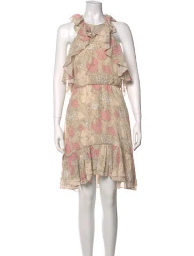 Pre-owned Jill Stuart Floral Print Mini Dress In Neutral