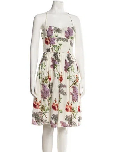 Pre-owned Jill Stuart Floral Print Mini Dress In Neutral