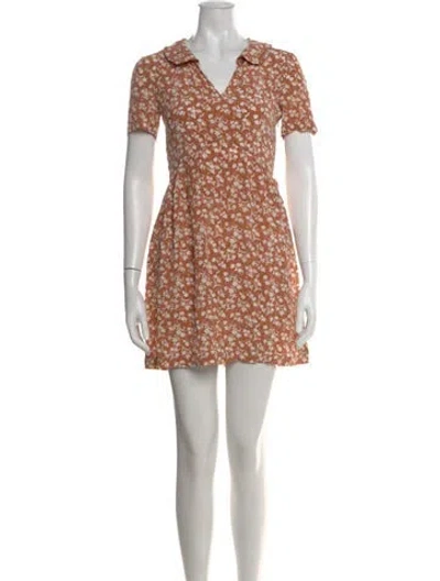 Pre-owned Jill Stuart Floral Print Mini Dress In Neutral