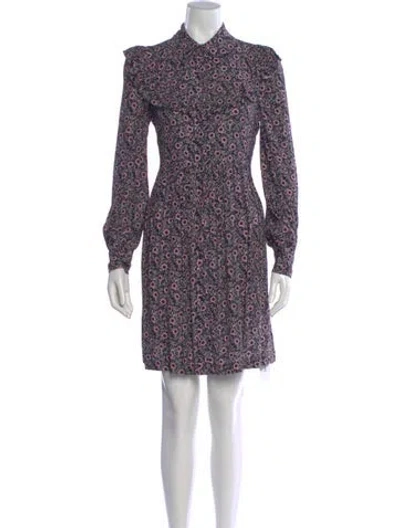 Pre-owned Jill Stuart Floral Print Mini Dress In Purple