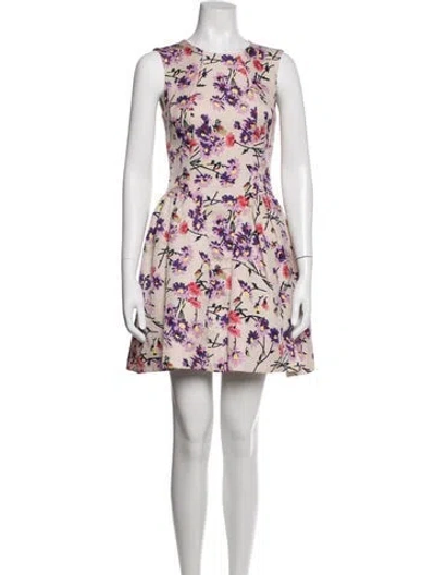 Pre-owned Jill Stuart Floral Print Mini Dress In Purple