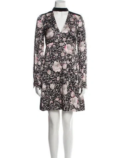 Pre-owned Jill Stuart Floral Print Mini Dress W/ Tags In Black