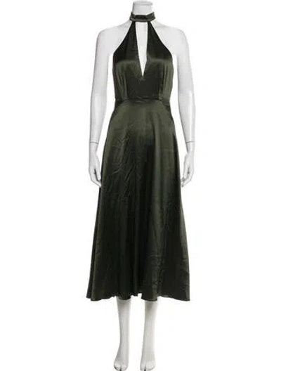 Pre-owned Jill Stuart Halterneck Midi Length Dress In Green