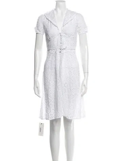 Pre-owned Jill Stuart Lace Pattern Knee-length Dress In White