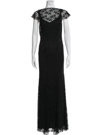 Pre-owned Jill Stuart Lace Pattern Long Dress In Blue
