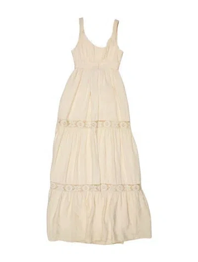 Pre-owned Jill Stuart Lace Pattern Long Dress In Neutral