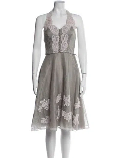 Pre-owned Jill Stuart Lace Pattern Midi Length Dress In Gray