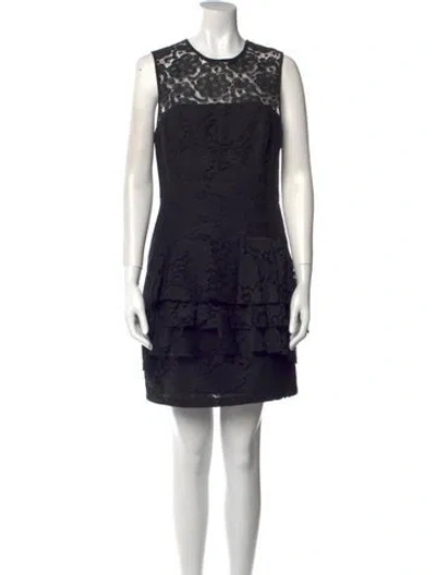 Pre-owned Jill Stuart Lace Pattern Mini Dress In Black