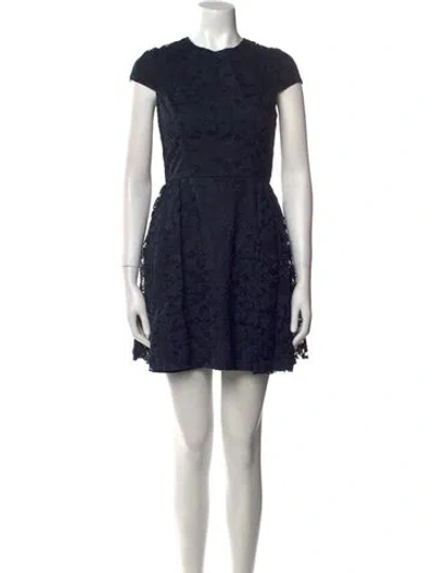 Pre-owned Jill Stuart Lace Pattern Mini Dress In Blue