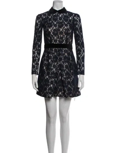Pre-owned Jill Stuart Lace Pattern Mini Dress In Blue