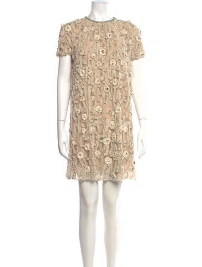 Pre-owned Jill Stuart Lace Pattern Mini Dress In Neutral