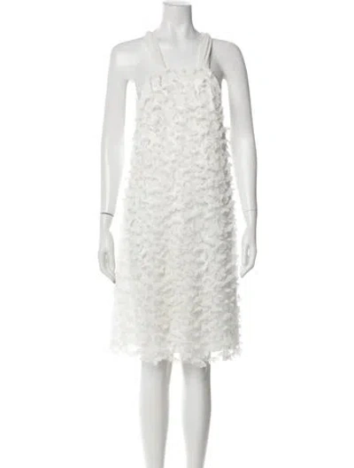 Pre-owned Jill Stuart Lace Pattern Mini Dress In White