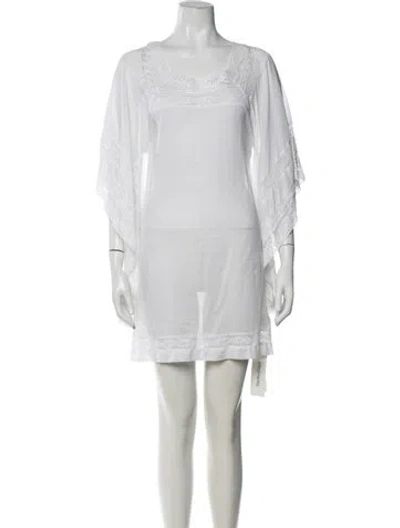 Pre-owned Jill Stuart Lace Pattern Mini Dress In White