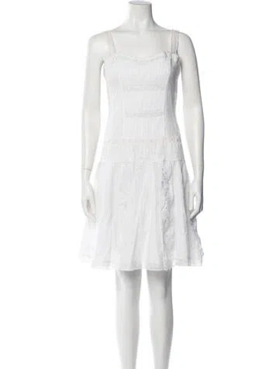 Pre-owned Jill Stuart Lace Pattern Mini Dress In White
