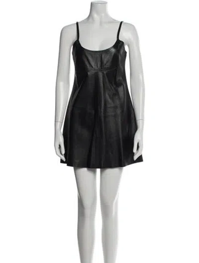 Pre-owned Jill Stuart Leather Mini Dress In Grey