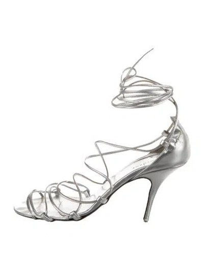 Pre-owned Jill Stuart Leather Sandals In Metallic/silver