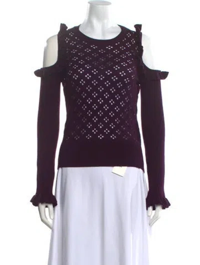 Pre-owned Jill Stuart Merino Wool Patterned Sweater In Purple