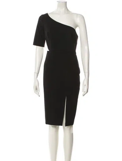 Pre-owned Jill Stuart One-shoulder Knee-length Dress In Black