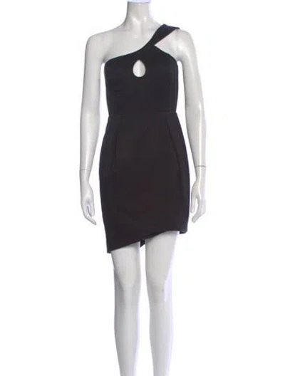 Pre-owned Jill Stuart One-shoulder Mini Dress In Black