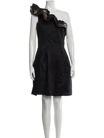 Pre-owned Jill Stuart One-shoulder Mini Dress In Black