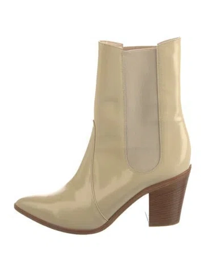 Pre-owned Jill Stuart Patent Leather Chelsea Boots In Neutral