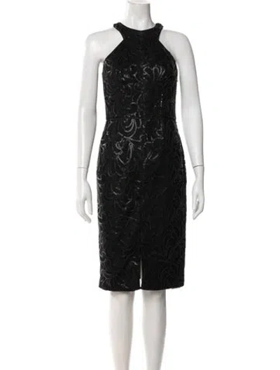 Pre-owned Jill Stuart Patterned Knee-length Dress In Black