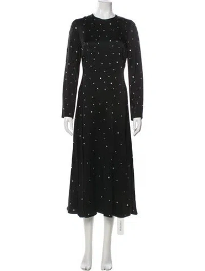 Pre-owned Jill Stuart Polka Dot Print Long Dress In Black