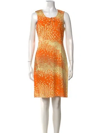 Pre-owned Jill Stuart Printed Knee-length Dress In Orange