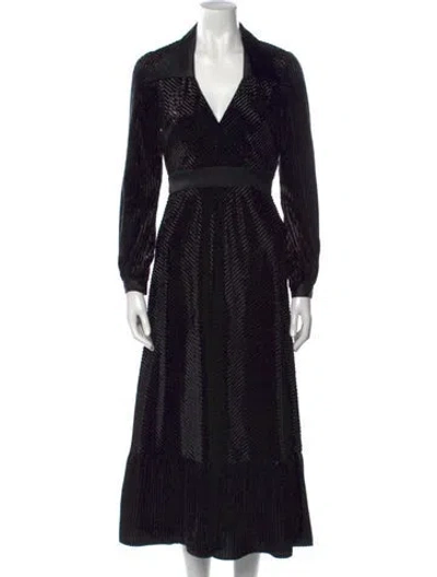 Pre-owned Jill Stuart Printed Long Dress In Black