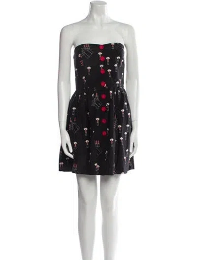 Pre-owned Jill Stuart Printed Mini Dress In Black