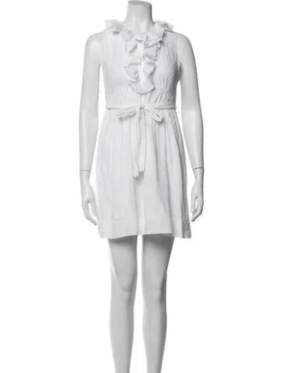 Pre-owned Jill Stuart Printed Mini Dress In White