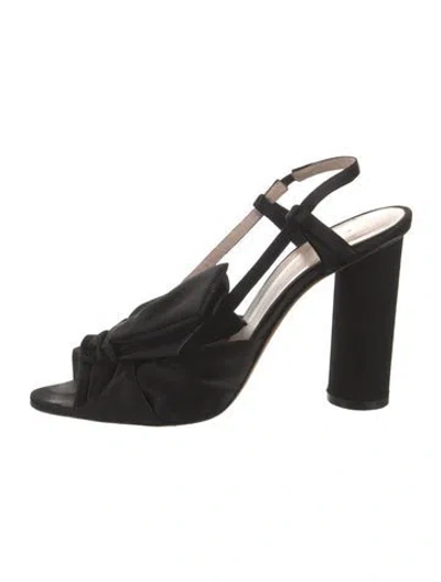 Pre-owned Jill Stuart Satin Slingback Pumps In Black