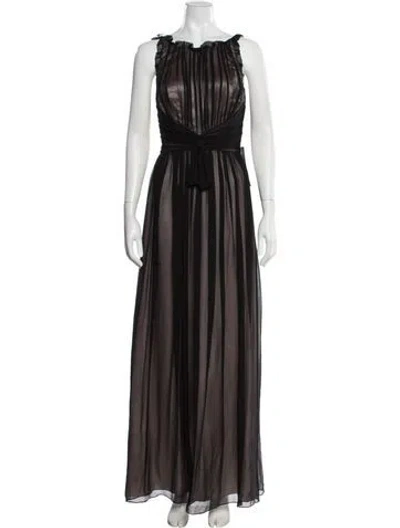 Pre-owned Jill Stuart Scoop Neck Long Dress In Brown