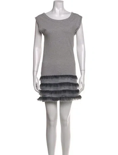 Pre-owned Jill Stuart Scoop Neck Mini Dress In Grey