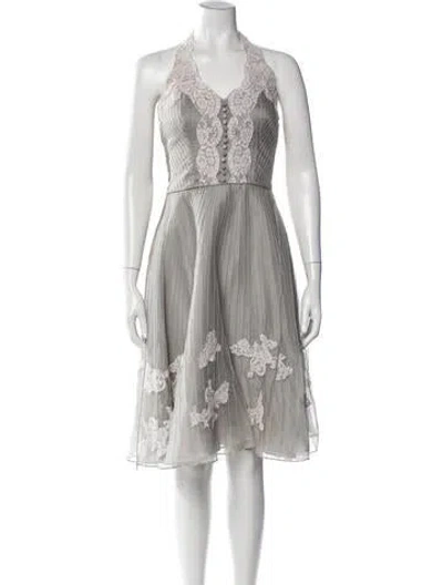 Pre-owned Jill Stuart Silk Knee-length Dress In Gray