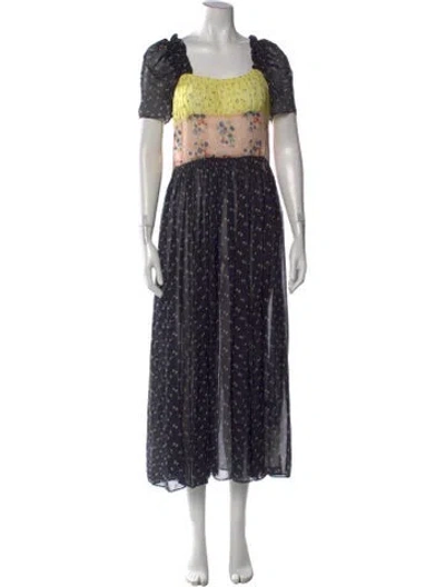 Pre-owned Jill Stuart Silk Long Dress In Blue