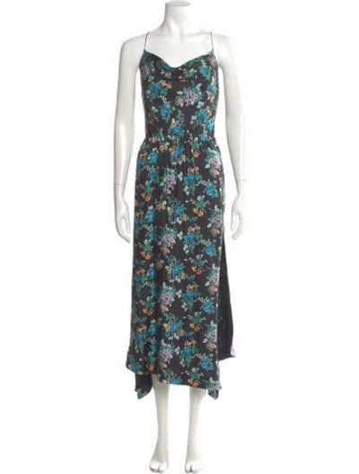 Pre-owned Jill Stuart Silk Long Dress In Green
