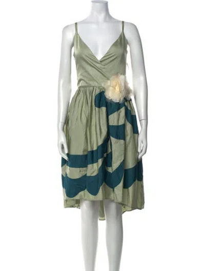 Pre-owned Jill Stuart Silk Midi Length Dress In Green