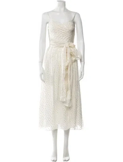 Pre-owned Jill Stuart Silk Midi Length Dress In Neutral