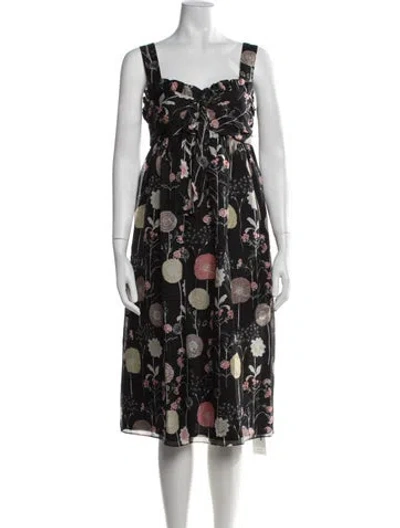 Pre-owned Jill Stuart Silk Midi Length Dress W/ Tags In Black