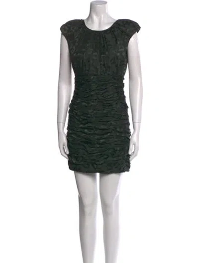 Pre-owned Jill Stuart Silk Mini Dress In Green