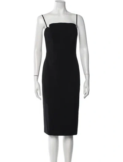 Pre-owned Jill Stuart Square Neckline Knee-length Dress In Black