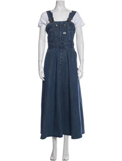 Pre-owned Jill Stuart Square Neckline Long Dress In Blue