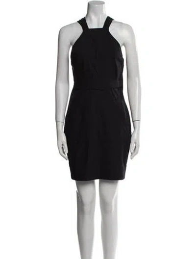 Pre-owned Jill Stuart Square Neckline Mini Dress In Black
