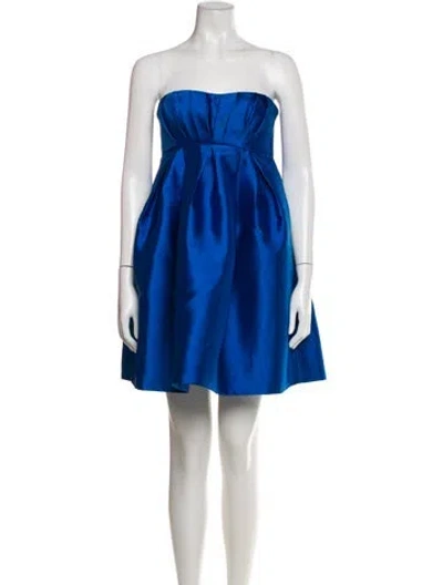 Pre-owned Jill Stuart Strapless Mini Dress In Blue
