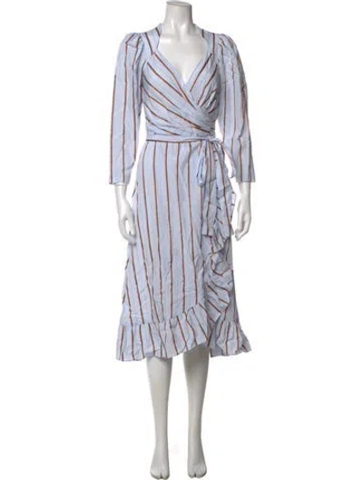 Pre-owned Jill Stuart Striped Midi Length Dress In Blue