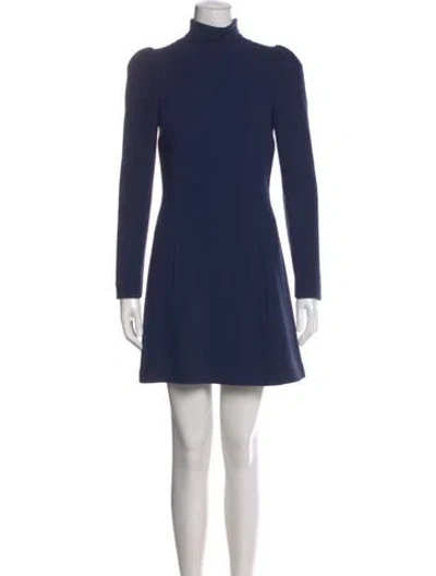 Pre-owned Jill Stuart Virgin Wool Mini Dress In Blue
