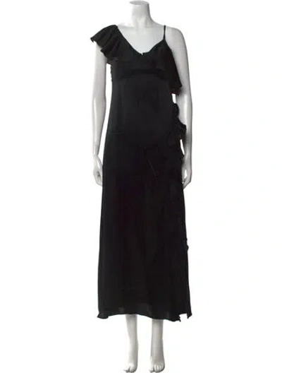 Pre-owned Jill Stuart V-neck Long Dress In Black